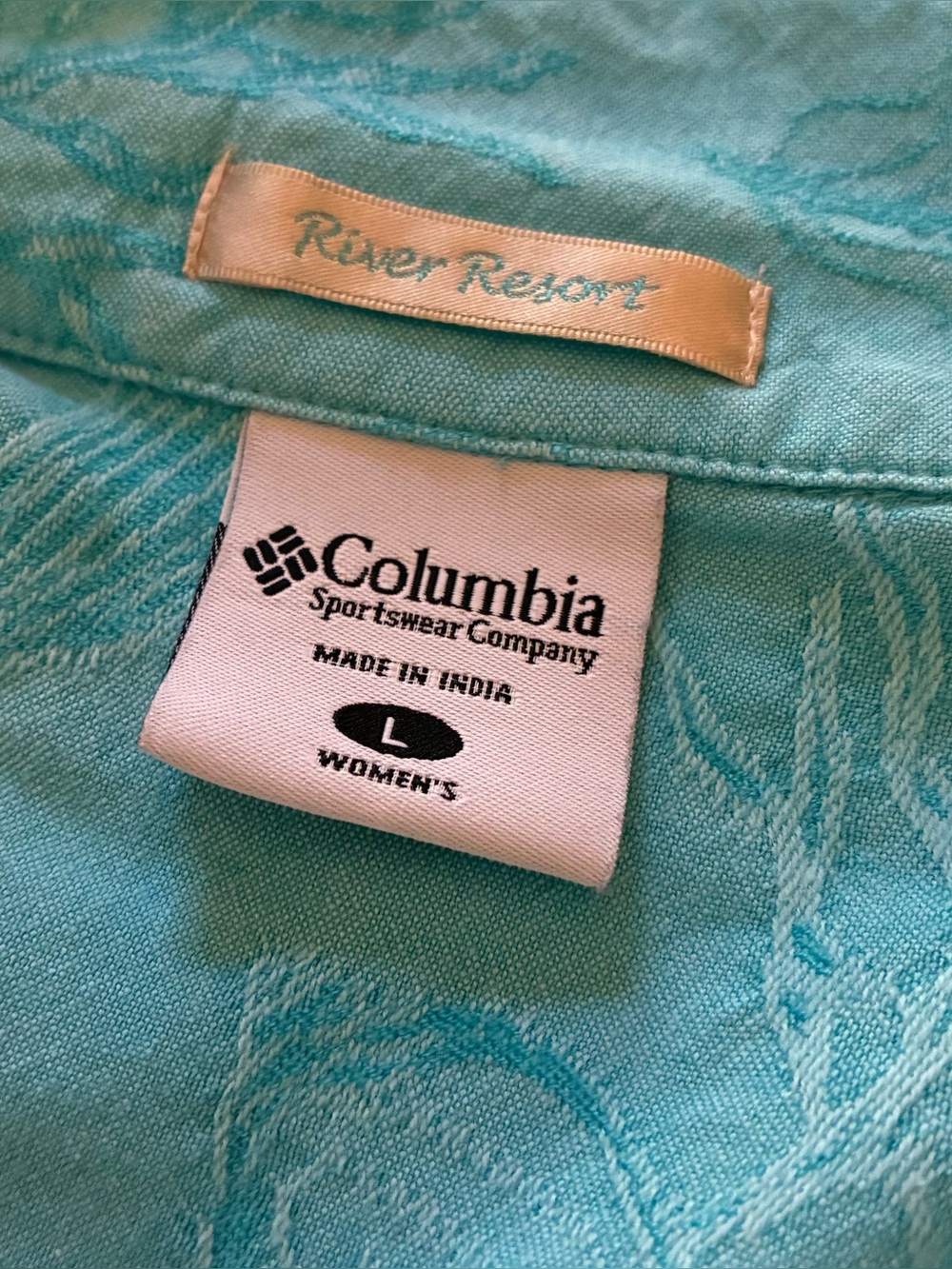 Columbia Sportswear Women's Shirt L River Resort Blue Button Up Embroidered - Picture 3 of 8
